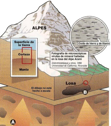 Esquema donde se muestra lo que hay debajo de los Alpes Suizos